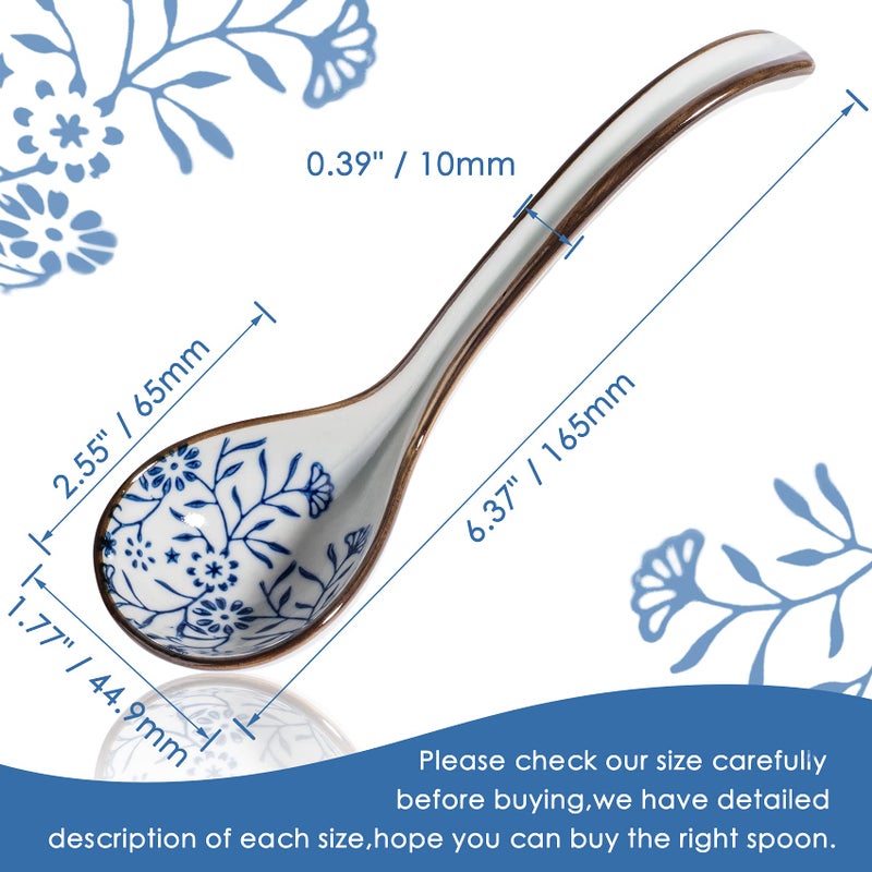 Sisims 4 pieces Hand-crafted Japanese style Ceramic Soup Spoon(gift boxes Including) - Image 2